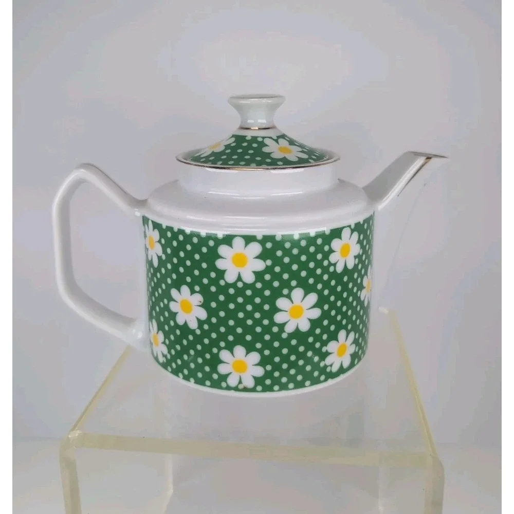 John Wagner & Sons Ivyland, PA Tea Pot Porcelain Flower Design, Japan MCM Vintag